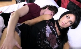 Lucky Young Guy Fucking A Voluptuous Brunette Milf In Bed