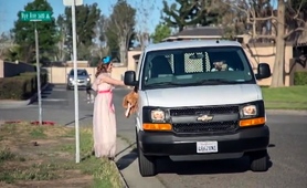 Lovely Young Babe Gets Treated To A Deep Drilling In The Van 