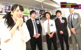 Pigtailed Japanese Teen Worships A Gang Of Cocks In Public