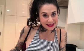 Tatted Milf Fucks Herself With Big Dildo