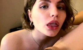 Seductive Brunette Licking Her Lesbian Lover's Juicy Peach