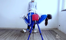 Pigtailed Asian Schoolgirl Gets Tied Up And Spanked Hard