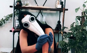 masked-mistress-in-lingerie-gives-a-special-handjob-in-pov