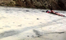 Beach Voyeur Follows A Hot Amateur Babe With A Lovely Ass