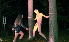 Slave Subjected To Whipping And Ballbusting Punishment