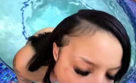 Sensuous Ebony Babe Services Big Black Cock With Her Mouth